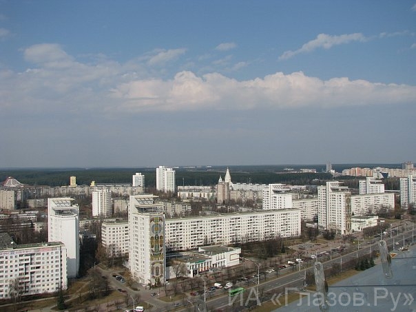 Вид на Минск со смотровой площадки Национальной библиотеки