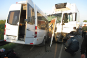 В Нижегородской области автобус с детьми столкнулся с грузовиком